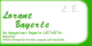 lorant bayerle business card